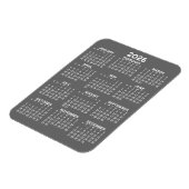 2024 Calendar - Basic Grey Mini Calendar Magneet (Linkerzijde)