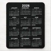 2024 Calendar - black background - Vertical Muismat (Voorkant)