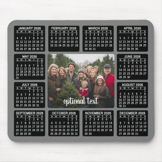 2024 Calendar with Photo in the Center Grey Muismat (Voorkant)