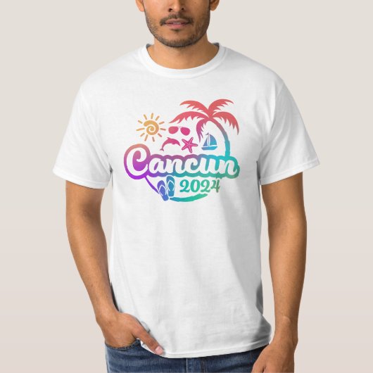 2024 Cancun Vakantie of Trip Design T-shirt (Voorkant)