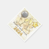 2024 Champagne Balloons Glitter Servet (Hoek)