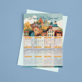 2024 Charmante dorpskalender Briefkaart