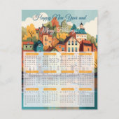2024 Charmante dorpskalender Briefkaart (Voorkant)