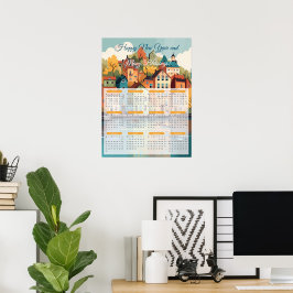 2024 Charmante Dorpskalender Poster