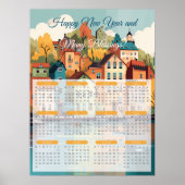 2024 Charmante Dorpskalender Poster (Voorkant)
