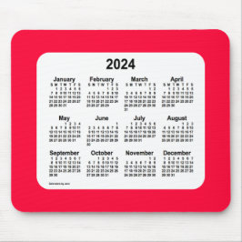 2024 Cherry Red Calendar van Janz Muismat
