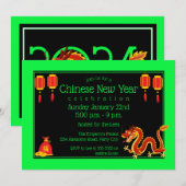 2024 Chinees Nieuwjaar Cartoon Dragon Kaart (Voorkant / Achterkant)