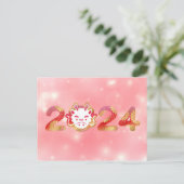 2024, Chinees Nieuwjaar, Draak Briefkaart (Staand voorkant)