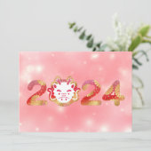 2024, Chinees Nieuwjaar, Draak Kaart (Staand voorkant)