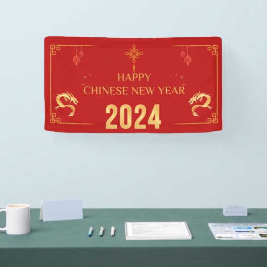 2024 Chinees Nieuwjaar Dragon Spandoek (Beurs)