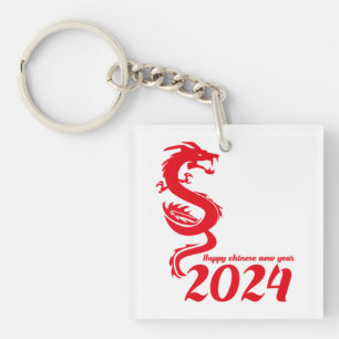 2024 Chinees Nieuwjaar: Gelukkig Jaar van de Draak Sleutelhanger