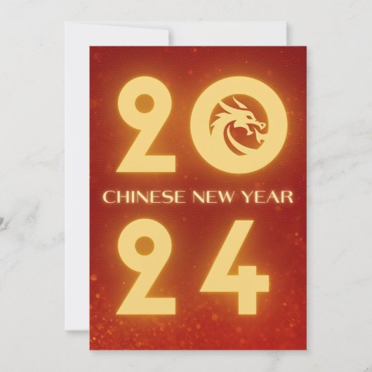 2024 Chinees Nieuwjaar, Jaar van de Draak Feestdagenkaart (Voorkant)