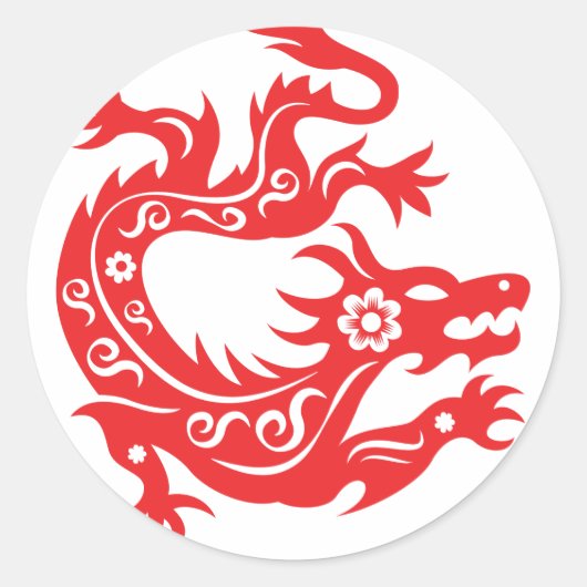 2024 Chinees Nieuwjaar van de Draak Ronde Sticker (Voorkant)