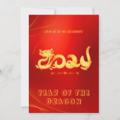2024 Chinees Nieuwjaar van de Drakenpartij Uitnodi Kaart (Voorkant)