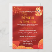 2024 Chinees Nieuwjaar van de Drakenpartij Uitnodi Kaart (Achterkant)