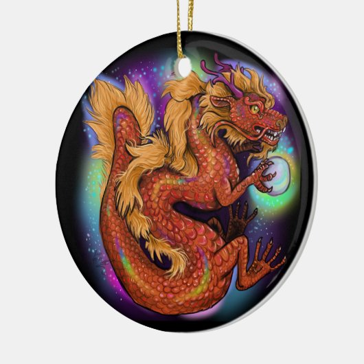 2024 Chinees Zodiac Jaar van de Draak Keramisch Ornament (Links)