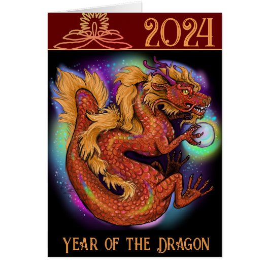 2024 Chinees Zodiac Jaar van de Draak Nieuwjaar (Voorkant)