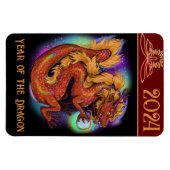 2024 Chinees Zodiac Jaar van de Draak Nieuwjaar Magneet (Horizontaal)