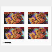2024 Chinees Zodiac Jaar van de Draak Nieuwjaar Rechthoekige Sticker (Vel)