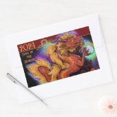 2024 Chinees Zodiac Jaar van de Draak Nieuwjaar Rechthoekige Sticker (Envelop)