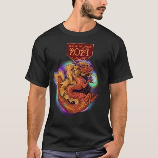 2024 Chinees Zodiac Jaar van de Draak Nieuwjaar T-shirt (Voorkant)