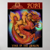 2024 Chinees Zodiac Jaar van de Draak Poster (Voorkant)