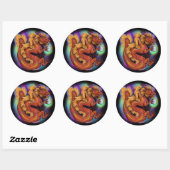 2024 Chinees Zodiac Jaar van de Draak Ronde Sticker (Vel)