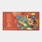 2024 Chinese Maan Nieuwjaar Gouden Draak Bureaumat (Voorkant)
