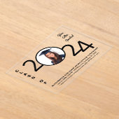 2024 Class Afstuderen Ceremony Afstuderen Foto Acryl Uitnodigingen (Laagn)