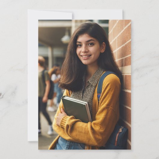 2024 Classic Zwart Goud Grens Graduation Party Kaart (Achterkant)