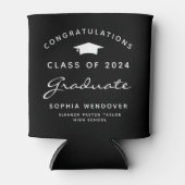 2024 Classic Zwart Wit Afstuderen Koelbox Blikjeskoeler (Voorkant)