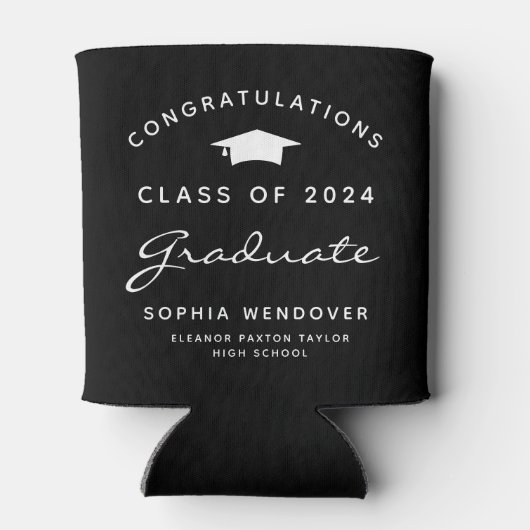 2024 Classic Zwart Wit Afstuderen Koelbox Blikjeskoeler (Achterkant)