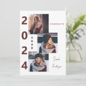 2024 Collage Foto Bourgondië Afstudeerder Aankondi Kaart (Staand voorkant)