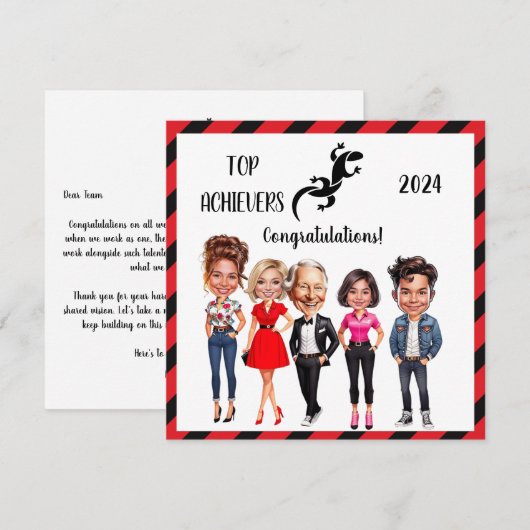 2024 Corporate Top Achievers Aangepaste karikature Feestdagenkaart (Voorkant / Achterkant)