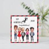 2024 Corporate Top Achievers Aangepaste karikature Feestdagenkaart (Staand voorkant)