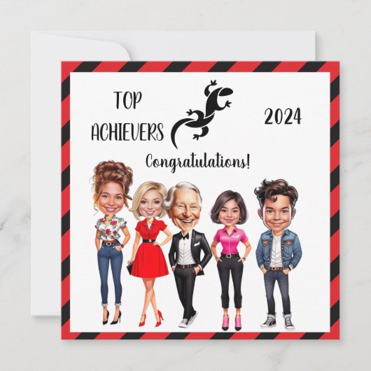 2024 Corporate Top Achievers Aangepaste karikature Feestdagenkaart (Voorkant)