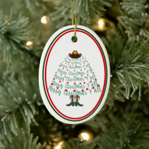2024 Cowboy Kerstboom gast Keramisch Ornament