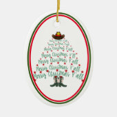 2024 Cowboy Kerstboom gast Keramisch Ornament (Voorkant)