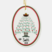 2024 Cowboy Kerstboom gast Keramisch Ornament (Achterkant)