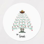 2024 Cowboy Kerstboom Ronde Labels (Design 1)