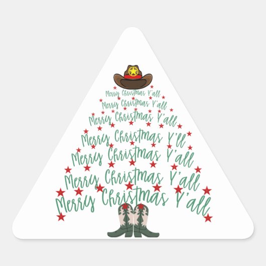 2024 Cowboy Kerstboom Sticker (Voorkant)