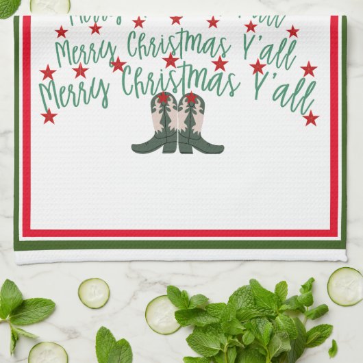 2024 Cowboy Kerstboom Theedoek (Gevouwen)