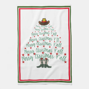 2024 Cowboy Kerstboom Theedoek