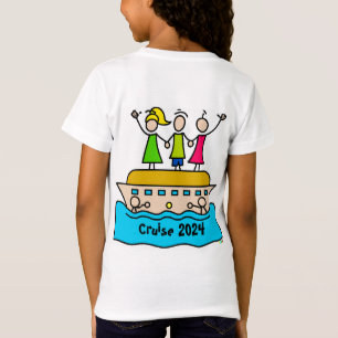 2024 Cruise Avontuur: Meisjes Kleurrijk T-shirt