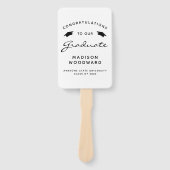 2024 Custom Foto Wit Zwart Afstuderen Handwaaier (Voorkant)