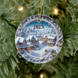 2024 Custom Mooie Oude Vintage Kerststad Keramisch Ornament
