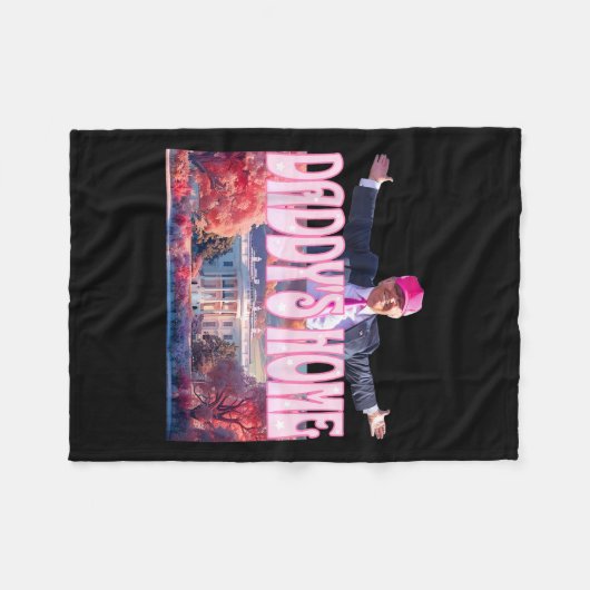 2024 Daddys Huis Grappig Trump Roze Take America B Fleece Deken (Voorkant (Horizontaal))