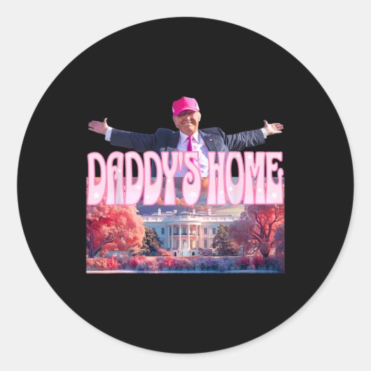 2024 Daddys Huis Grappig Trump Roze Take America B Ronde Sticker (Voorkant)