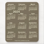 2024 Dark Sepia Large Print Calendar van Janz Muismat (Voorkant)