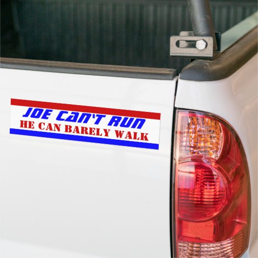 2024 De BIDENS Joe Can't Run Hij kan amper lopen Bumpersticker (Op Truck)